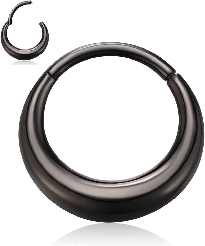 FUNLMO Store 316L Surgical Steel Septum Ring Nose Ring Hoop Hypoallergenic Daith Cartilage Conch Tragus Rook Earlobe Piercing Jewerly for Women Men - Image 1